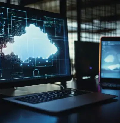 Computador ligado na mundo